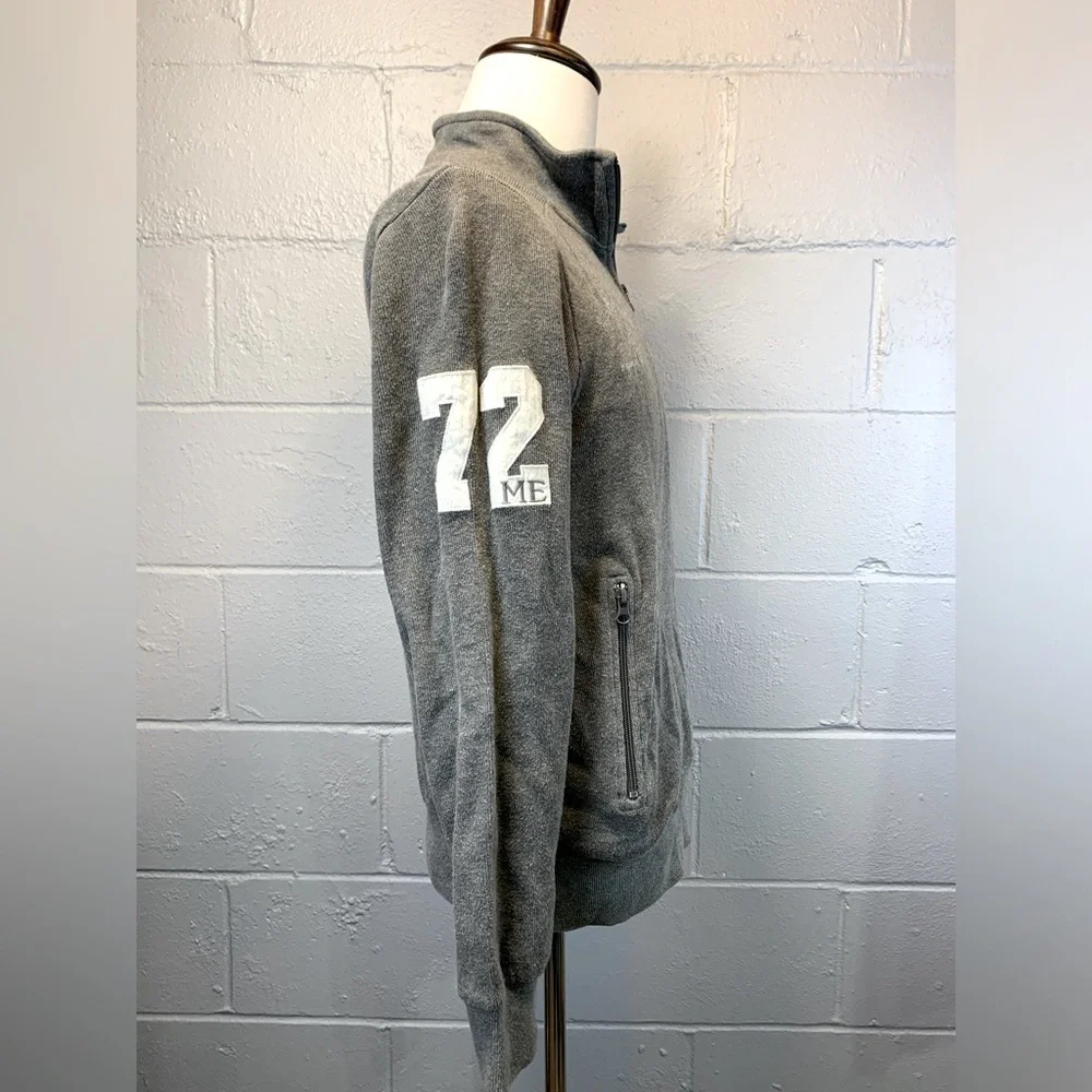 Marc Ecko Gray Full Zip Mock Neck Cut & Sew Sweatshirt/Sweater Men's Size Small
